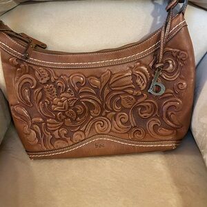 BOC Brown Floral Embossed Shoulder Bag